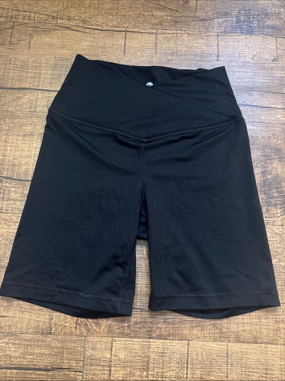 Velocity Black High-Waist Bike Shorts with V-Waistband